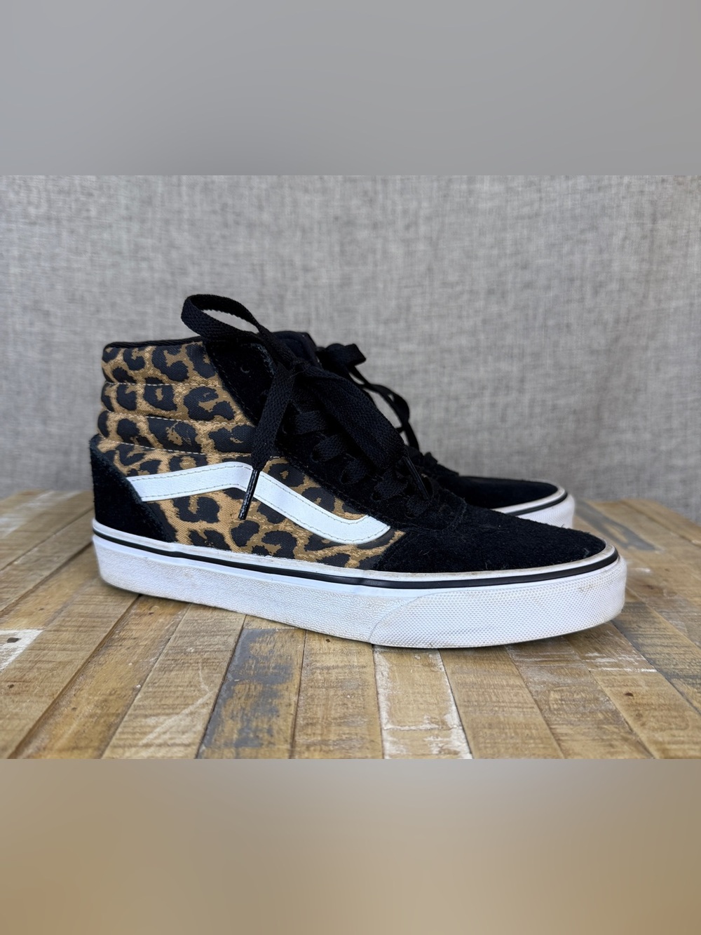 Vans Sk8-Hi Leopard & Black Suede Sneakers